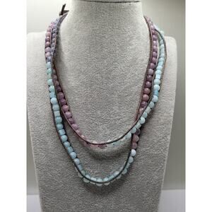 Boho Leather Beaded Necklace Pandora S925 Charm Wrap Style 19 Inch